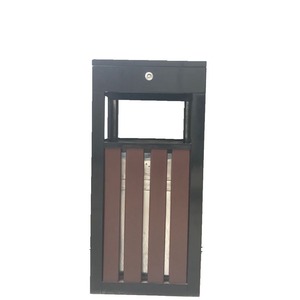 Outdoor Waste <b>Bin</b> Rectangular Galvanized Steel L36W36H76.5Cm Sorting For Gardens Parks Municipal Use - Product Image 4