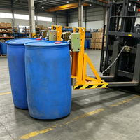 Pince à fût en acier inoxydable pour chariot élévateur DF-B2, hauteur de levage 2385 mm, rayon de braquage 2170 mm, pour applications en salle blanche et raffinerie de pétrole