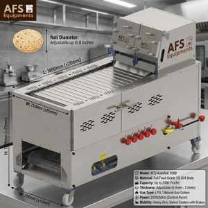 Commutateur d'équipements AFS en acier inoxydable, 2000 pièces/heure, alimenté au gaz, 1200W, 240-380V, avec roulettes - Product Image 2