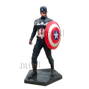 MUSI Hot Selling Life Size Cartoon Resin Customized Sculptures Custom Fiberglass Hero Captain Sculpture