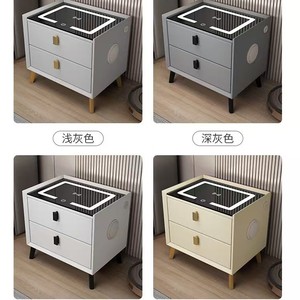 2026 Two <strong>Drawers</strong> Smart <strong>Sidetable</strong> Modern Nightstand with Wireless Charging Bluetooth Speaker and LED Lights for Bedroom Furniture - Product Image 5