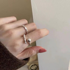 S925 Sterling Silver Irregular Lava <b>Ring</b> For Women <b>Open</b> Index Finger Minimalist Design Everyday Wear Jewelry - Product Image 4
