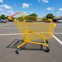DIKA DK-E-180L Chariot de courses pliable en acier robuste pour supermarché, avec roues élévateur et siège, galvanisé anti-corrosion