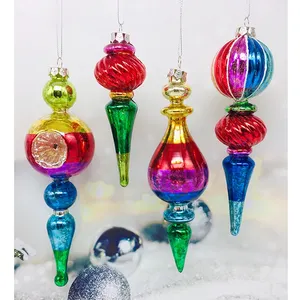 Vintage Glazen Ornamenten Op Bomen Voor Kerstboom Kleine Decoratie