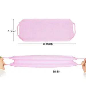 Hot Selling Body Scrubber Nylon Back Washer Stretchy Bath Towels Pink Purple Green Yellow Color