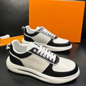 Chaussures de sport pour hommes, style designer, en cuir véritable, maille respirante, antidérapantes, streetwear, confortables - Product Image 1