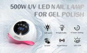 Lampe à ongles UV LED 380W, 90 LED, séchage rapide du vernis gel, écran LCD, capteur automatique pour salon et domicile - Product Image 2