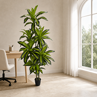 Plante artificielle Dracaena de 180 cm, directement de l'usine, avec feuilles en PE au toucher réel, fausse plante à feuilles larges pour la décoration des halls d'hôtel et des bureaux