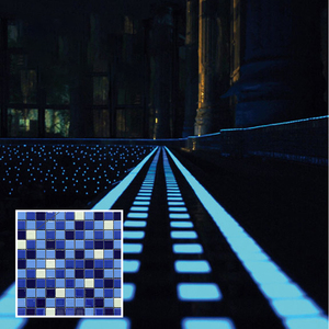 Bán buôn Chất lượng cao sáng màu xanh vuông hồ bơi Gạch Mosaic phát sáng trong bóng tối - Product Image 3