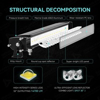 Professionelles 8 Zoll Gelbes LED-Lichtleisten-Set für Motorrad Boot E-Bike ATV UTV 4x4 Stoßstange Grill Passend für Jeep Ranger Tacoma RZR