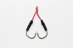 10 # -24 #   Hameçons doubles à assistance, en acier à haute teneur en carbone, à barbelures, <span class=keywords><strong>pour</strong></span> jigging lent, avec tube <span class=keywords><strong>de</strong></span> protection <span class=keywords><strong>pour</strong></span> ligne PE, <span class=keywords><strong>pour</strong></span> la pêche en mer au brème, au poulpe et au calmar - Product Image 3