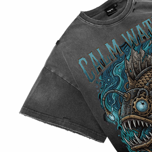 Camisetas de Hombre Oversize con Estampado de Pez Anglerfish, Estilo Steampunk, Lavado Ácido, de Alta Calidad, Casuales, Transpirables, de Algodón Suave - Product Image 5