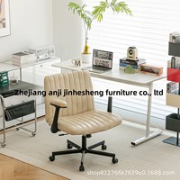 Chaise d'ordinateur ergonomique pour bureau à domicile, avec dossier confortable, siège réglable en hauteur, tabouret de maquillage, position assise croisée, structure métallique et roulettes