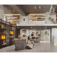 Présentoir de magasin de sacs à main Design d'aménagement intérieur Présentoir de sac à main léger pour la décoration de magasin de détail Design gratuit