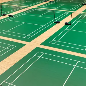 Bwf Goedgekeurd Indoor Badmintonveld Pvc Sport Vinyl Vloermat