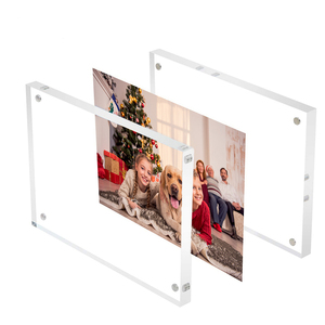 Custom Size Acrylic Picture Frame Thick Block Clear Double Sided Desktop Display Acrylic Photo Frame with Gift Box Package