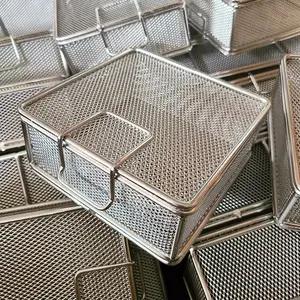 Direct Supplier Multiple Use Stainless Steel Ultrasonic Cleaning and Washing Mesh Custo