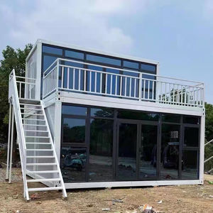 Modulares Container-Fertighaus ab Werk, <span class=keywords><strong>50</strong></span>-100 m², Studio-Fertighäuser, Wohncontainer mit 2 Schlafzimmern, Glas-Containerhaus für Rumänien - Product Image 1