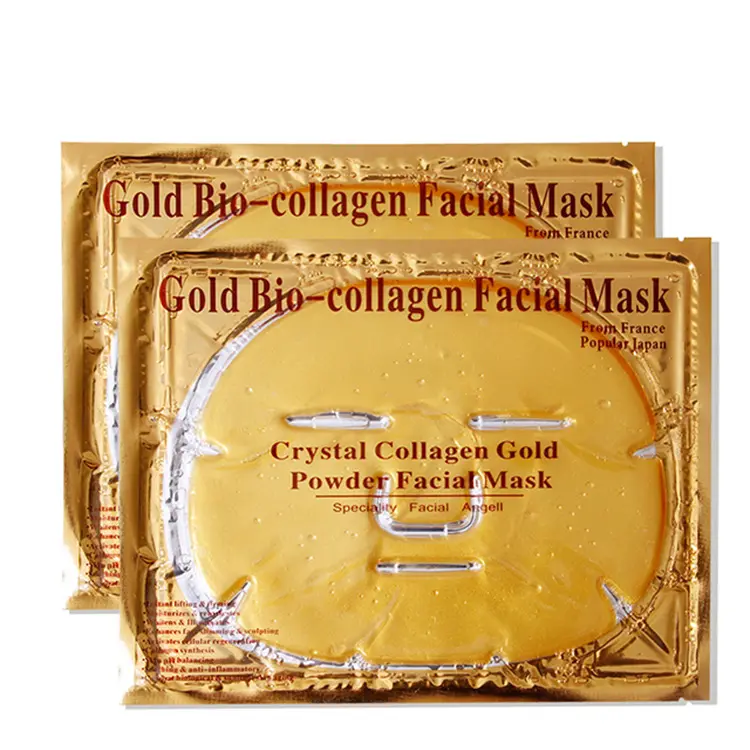 Großhandel Hautpflege 24 K Kristall Bio Kollagen Gel Private Label Gesichts blatt Bio 24 Karat Gold Gesichts maske 24 Karat Roségold Pulver