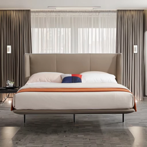 Sillín de tela de cuero de alta calidad tapizado moderno minimalista cama King Size Villa apartamento camas de lujo sala de estar de lujo <span class=keywords><strong>Peyo</strong></span> 1 - Product Image 1