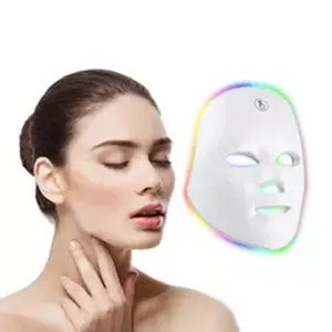 Led Gesichts maske Lichttherapie 7 Farb photon Blau & Rot Licht Wartung Haut verjüngung Gesichtshaut pflege Maske Home Skin Care