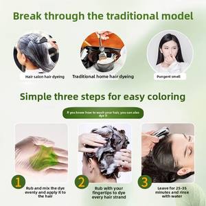 JiaYing Crème semi-permanente à usage unique avec parfum floral à base de plantes <span class=keywords><strong>pour</strong></span> la teinture des <span class=keywords><strong>cheveux</strong></span> couvre les <span class=keywords><strong>cheveux</strong></span> gris et protège les teintures capillaires sans cuir chevelu - Product Image 2