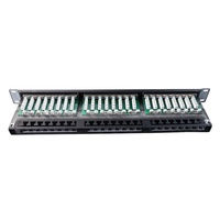Panneau de brassage réseau Cat6 FTP blindé 1U 19 pouces 48 ports haute densité avec barre de gestion de câbles arrière
