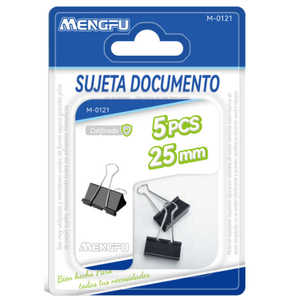 Mengfu M-0121 25mm Black Magnet <b>Ring</b> Binder <b>Clips</b> 5pcs Set for Office and School Stationery Use - Product Image 1