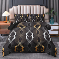 Ensemble de couette imprimé de style européen doré de luxe, ensemble de literie épais et moelleux pour toutes les saisons, chambre à coucher