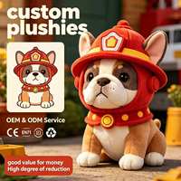 Couvre-tête de poteau d'incendie en peluche en coton PP souple en gros, motif chiot, thème pompier, cadeau anti-stress personnalisé