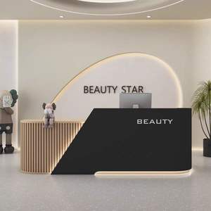 YS-0704 Moderne Écologique MDF Hauteur Réglable Réception Salon De <span class=keywords><strong>Beauté</strong></span> <span class=keywords><strong>Comptoir</strong></span> De Caissier Magasin De Vêtements <span class=keywords><strong>Formation</strong></span> - Product Image 3