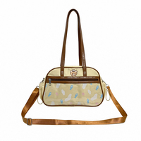 Tas Bahu Nilon Motif Kucing Kartun Lucu Tas Itabag Kawaii dengan Jendela Transparan Tas Tangan Kapasitas Besar untuk Anak Perempuan Dompet Selempang