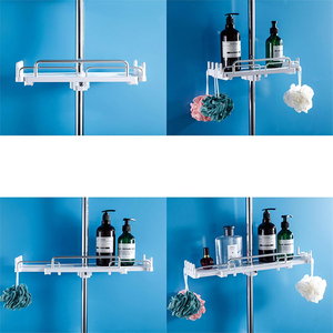 Nouvelle étagère de <span class=keywords><strong>douche</strong></span> autoportante <span class=keywords><strong>extensible</strong></span> et réglable en acier inoxydable pour baignoire, organisateur de salle de bain - Product Image 5