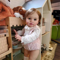 Muñeca Reborn de Vinilo de Estilo Nuevo, Simulación Realista, Juguete de Regalo, Ayuda para Caminar de Bebé Recién Nacido Hecha a Mano, Regalo de Cumpleaños para Niños