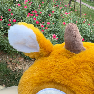 Housse de casque de <span class=keywords><strong>moto</strong></span> renne mignon en fausse fourrure de lapin douce, ajustement universel pour casques intégraux, coupe-vent, anti-rayures, cadeau festif - Product Image 4