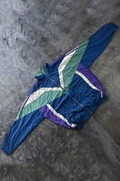 Veste en nylon pour hommes grande taille coupe-vent à fermeture éclair à rayures personnalisées Patchwork bloc de couleur à capuche pour l'extérieur