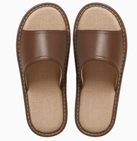 <strong>Best</strong> <strong>Selling</strong> Spring Summer Breathable Odorless Non-slip Linen slippers Genuine Leather slippers Indoor House slippers Women Men