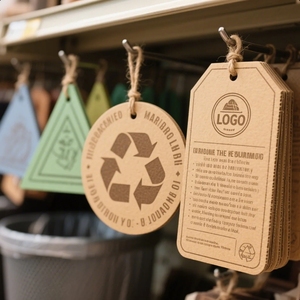 Etiquetas Personalizadas para Ropa, Varias Formas Disponibles, Papel Kraft Ecológico con Orificio para Logotipo de Marca de Ropa - Product Image 4