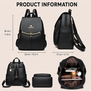 Fornitore all'ingrosso di zaini da <span class=keywords><strong>donna</strong></span> con catena dorata, <span class=keywords><strong>zaino</strong></span> in pelle PU personalizzato con ciondolo a conchiglia, MOQ basso 20 pezzi per aziende - Product Image 4