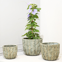 Pots de fleurs ronds de grande taille haute résistance 2024 en fibre de verre et ciment pour l'extérieur, pour planter des arbres et des fleurs