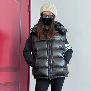 Chaleco de Plumón sin Mangas de Alta Calidad para <span class=keywords><strong>Hombre</strong></span> con Capucha Desmontable, Chaleco de Invierno, Holgado y Cálido, Chaleco Moderno para <span class=keywords><strong>Hombre</strong></span> - Product Image 6