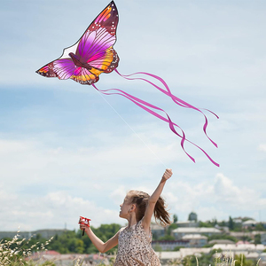 <span class=keywords><strong>Cerf</strong></span>-<span class=keywords><strong>volant</strong></span> papillon à longue queue pour enfants, facile à piloter, en polyester et fibre de verre, impression personnalisée, vente en gros - Product Image 5