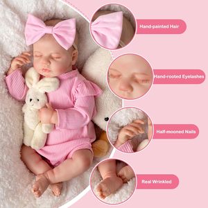 Muñecas Bebé <span class=keywords><strong>Reborn</strong></span> Realistas de 18 Pulgadas Para Niños de 3+ Años, Recién Nacido Realista Durmiendo con Chupete Magnético y Biberón - Product Image 5