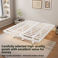 Cadre de lit Meida moderne et minimaliste en métal, style européen, personnalisé, 160*200cm, flottant, durable, avec fonction de rangement, garantie d'un an