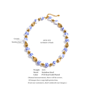 <span class=keywords><strong>สร้อย</strong></span>คอ JINYOU 3452 ลายดอกไม้สีน้ำเงินขาวสไตล์จีนประดับลูกปัด ชุบทองบน<span class=keywords><strong>ส</strong></span><span class=keywords><strong>แตน</strong></span><span class=keywords><strong>เล</strong></span><span class=keywords><strong>ส</strong></span><span class=keywords><strong>ส</strong></span>ตีล - Product Image 6