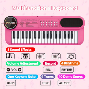 Piano Electrónico Portátil Multifuncional, Disponible en Europa, Juguete para Niños y Bebés, Práctica para Principiantes, Educación Temprana, 5 Escalas - Product Image 4