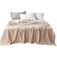 Couverture en peluche unie douce 100% coton gaufré en gros Sublimation Couverture de sieste de bureau pour la décoration de la maison