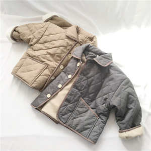 Veste matelassée à col rabattu pour garder au chaud pour garçon, manteau d'hiver en polaire, vente en gros - Product Image 2