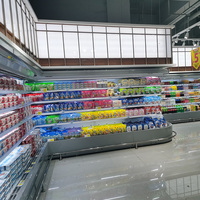 Équipement de réfrigération à système de refroidissement à distance / enfichable, Réfrigérateur à légumes, Réfrigérateur à boissons, Vitrine réfrigérée ouverte multi-niveaux