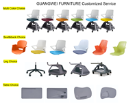 Chaise d'étude ergonomique pivotante à 360° au design moderne avec tablette d'écriture pliable, écologique, pour la maison, le bureau, l'école et la salle de classe